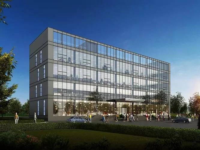 Moderno edificio per uffici in acciaio prefabbricato
